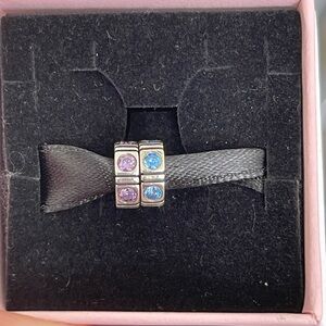 2 Authentic Pandora Sparkly Purple & blue Spacers-